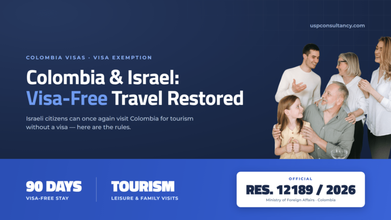 Colombia and Israel restore the tourist visa exemption for Israeli nationals